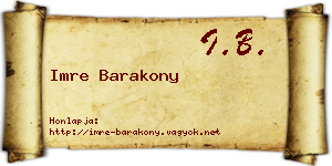 Imre Barakony névjegykártya